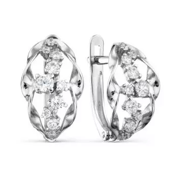 Серьги с фианитами Линии Любви