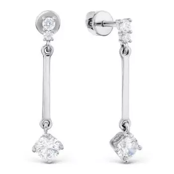 Серьги с фианитами Линии Любви