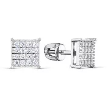 Серьги с фианитами Линии Любви