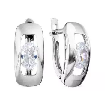 Серьги с фианитами Линии Любви