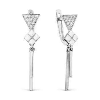 Серьги с фианитами Линии Любви