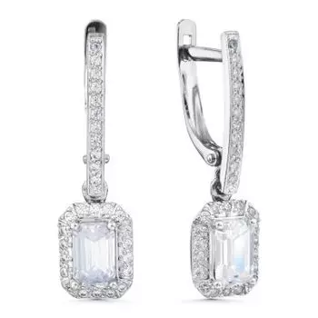 Серьги с фианитами Линии Любви