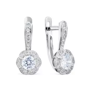 Серьги с фианитами Линии Любви