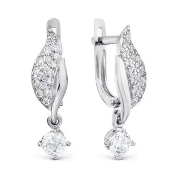 Серьги с фианитами Линии Любви