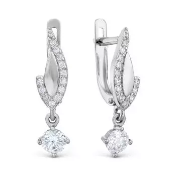 Серьги с фианитами Линии Любви