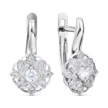 Серьги с фианитами Линии Любви