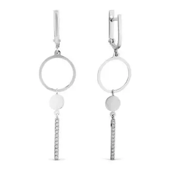 Серьги с фианитами Линии Любви