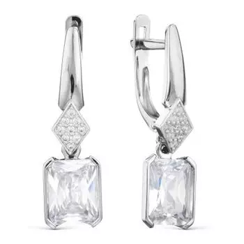 Серьги с фианитами Линии Любви