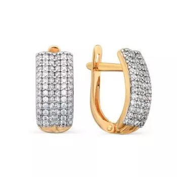 Серьги с фианитами Линии Любви