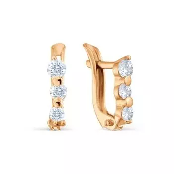 Серьги с фианитами Линии Любви