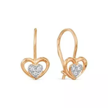 Серьги с фианитами Линии Любви