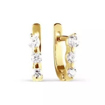 Серьги с фианитами Линии Любви