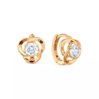 Серьги с фианитами Линии Любви