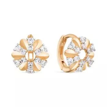 Серьги с фианитами Линии Любви