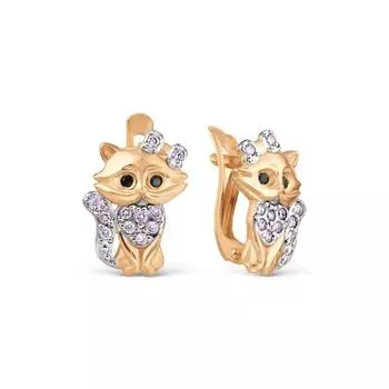 Серьги с фианитами Линии Любви