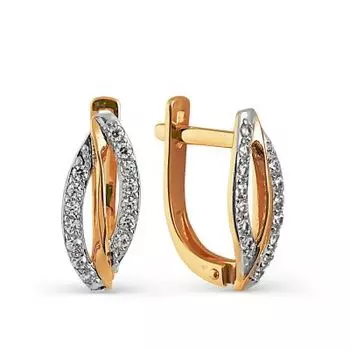 Серьги с фианитами Линии Любви