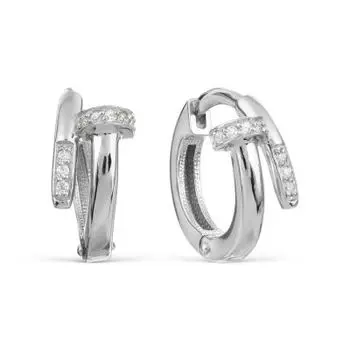 Серьги с фианитами Линии Любви