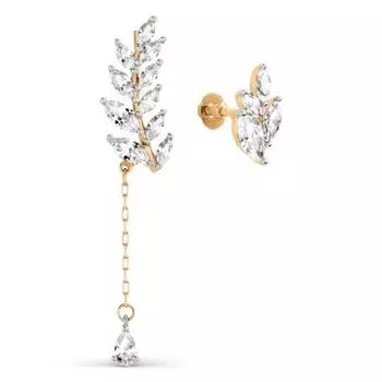 Серьги с фианитами Линии Любви