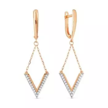 Серьги с фианитами Линии Любви