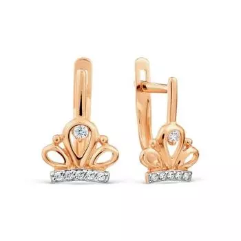 Серьги с фианитами Линии Любви