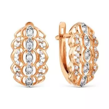 Серьги с фианитами Линии Любви