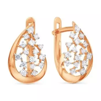 Серьги с фианитами Линии Любви