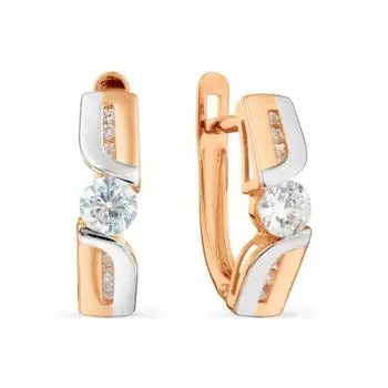 Серьги с фианитами Линии Любви