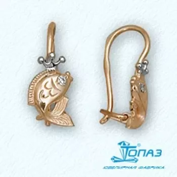 Серьги с фианитами Линии Любви