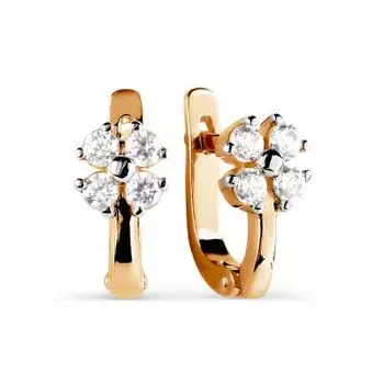 Серьги с фианитами Линии Любви