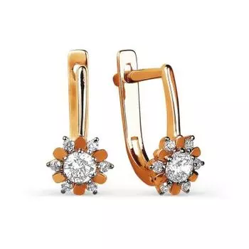 Серьги с фианитами Линии Любви