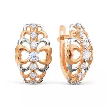 Серьги с фианитами Линии Любви