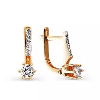 Серьги с фианитами Линии Любви