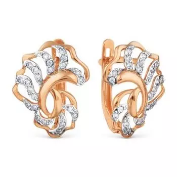 Серьги с фианитами Линии Любви