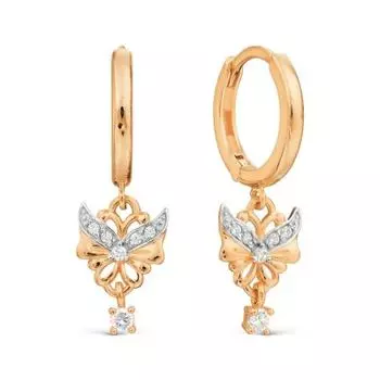 Серьги с фианитами Линии Любви