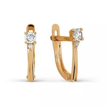 Серьги с фианитами Линии Любви