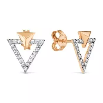 Серьги с фианитами Линии Любви