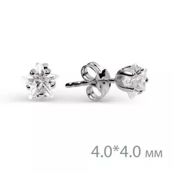 Серьги с фианитами Линии Любви