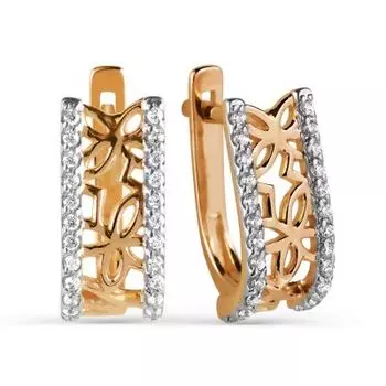 Серьги с фианитами Линии Любви