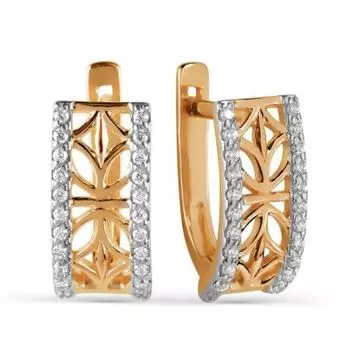 Серьги с фианитами Линии Любви