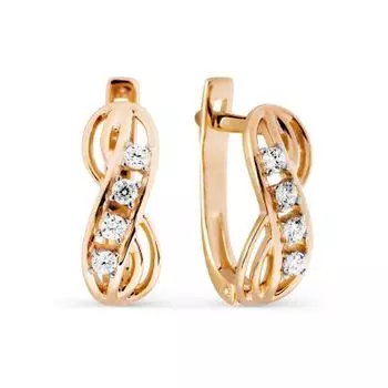 Серьги с фианитами Линии Любви