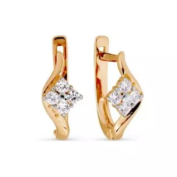 Серьги с фианитами Линии Любви