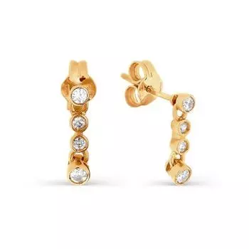 Серьги с фианитами Линии Любви