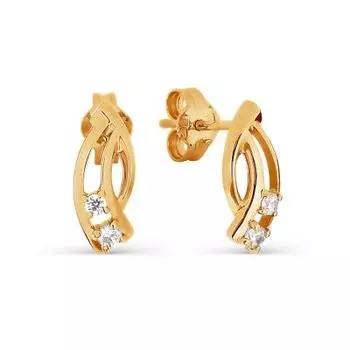 Серьги с фианитами Линии Любви