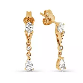 Серьги с фианитами Линии Любви