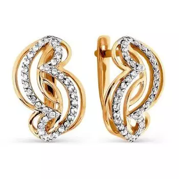 Серьги с фианитами Линии Любви