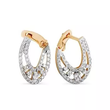 Серьги с фианитами Линии Любви