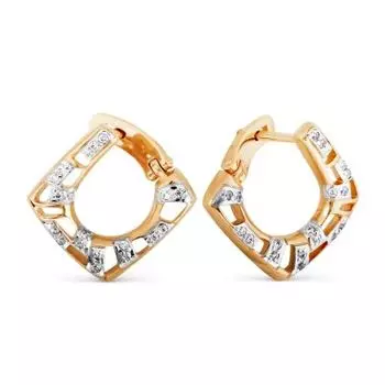 Серьги с фианитами Линии Любви