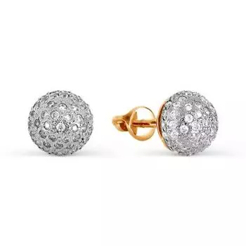 Серьги с фианитами Линии Любви