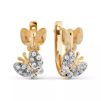 Серьги с фианитами Линии Любви