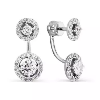 Серьги с фианитами Линии Любви